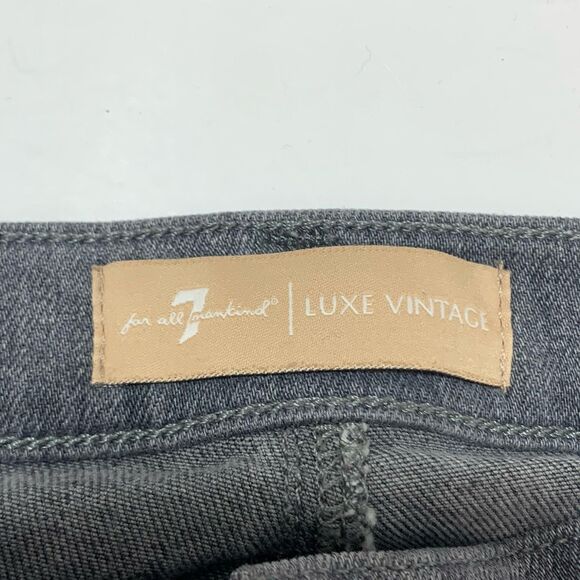 7 For all Mankind Josefina Button Fly Boyfriend Jeans Gray Wash Size 26 - Picture 10 of 15